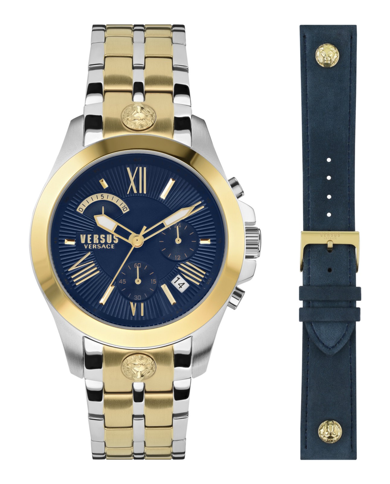 Versus Versace Mens Two Tone 44mm Bracelet Fashion Watch
