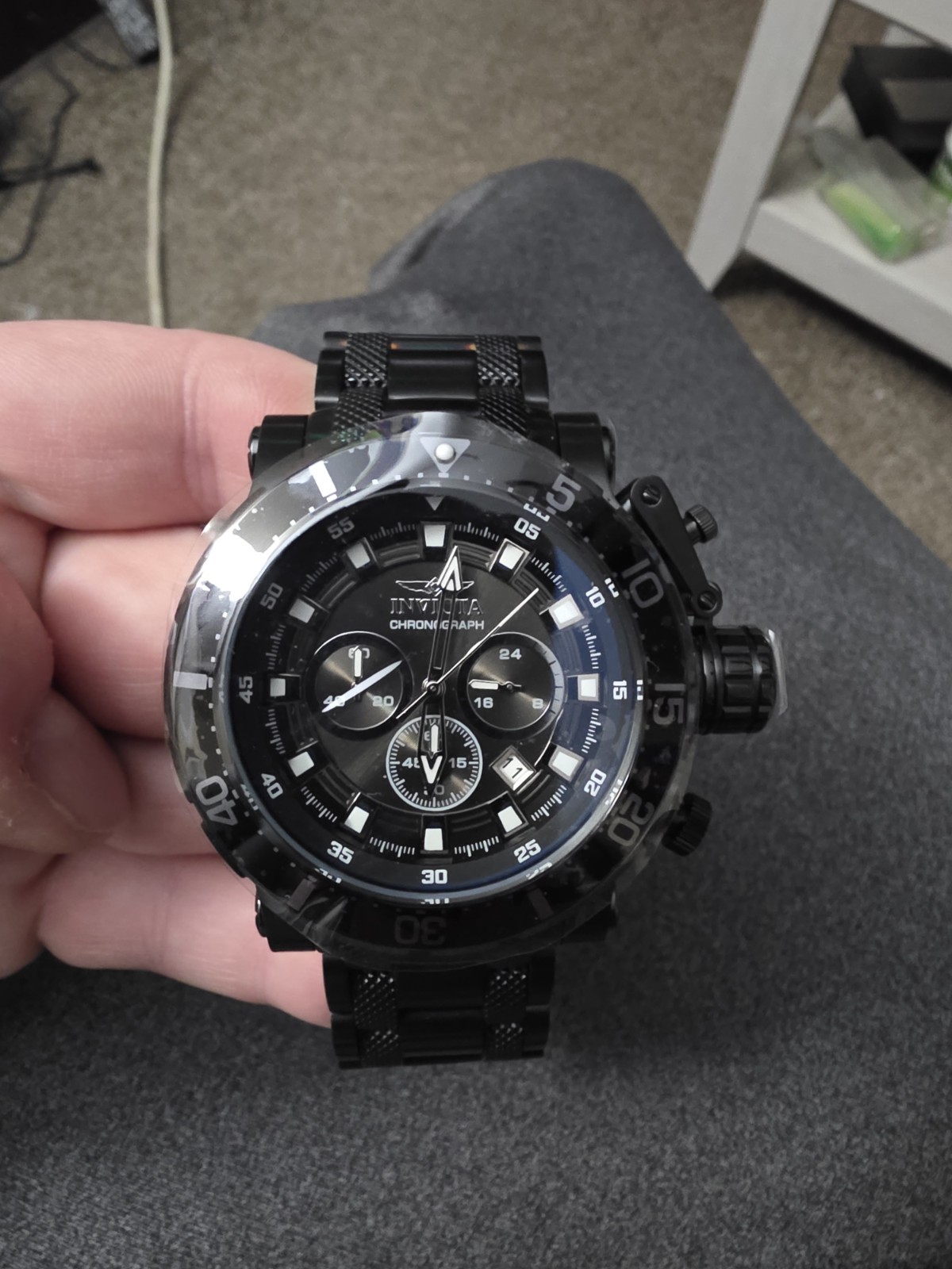 INVICTA Men’s Watch 32727 Coalition Forces Black Quartz Chronograph Steel 52mm