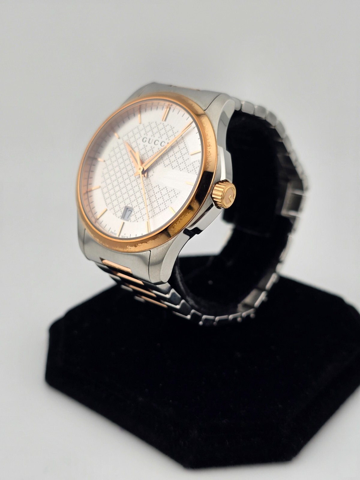 Gucci G-Timeless Men’s Silver Dial Two-Tone Stainless Steel Watch – YA126473