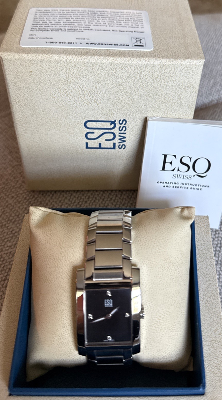 ESQ Swiss Diamond Dial E5297 By Movado All Steel