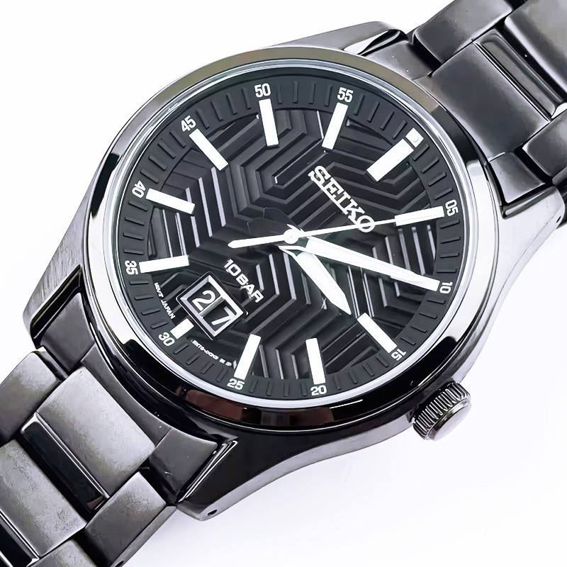 Seiko Essentials SUR515 Black Dial Stainless Steel Quartz Men’s Watch 39.5mm