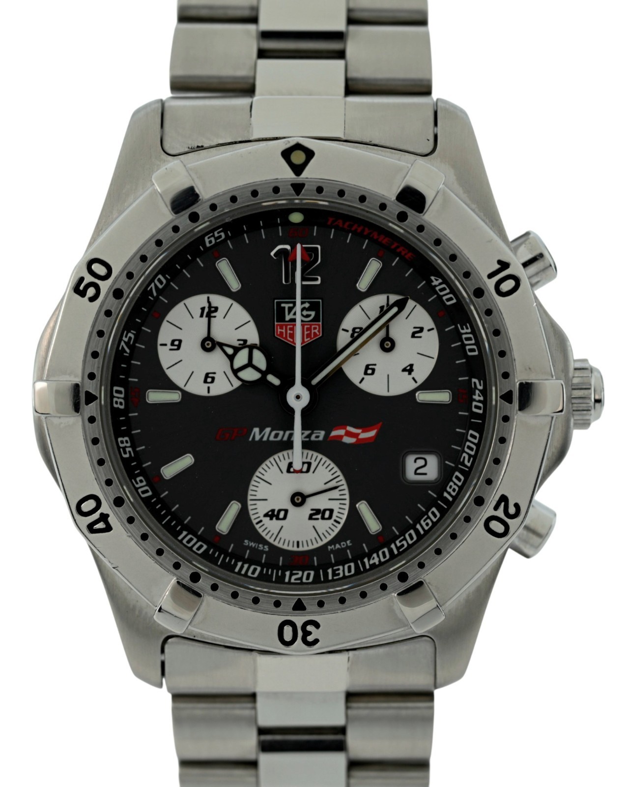 Tag Heuer Men’s 38mm GP Monza 2000 Series LE 407/800 Grey Dial Watch B+P CK1119!
