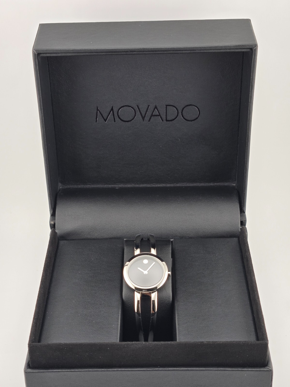 Movado Women’s Amorosa Black Dial Stainless Steel Watch – 0607131 ($595 MSRP)