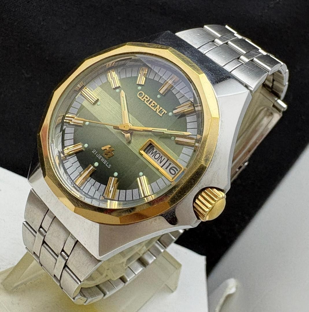 Orient Hiace 5-Face Cut Glass Automatic Watch 39mm Stainless Steel Bracelet 70s