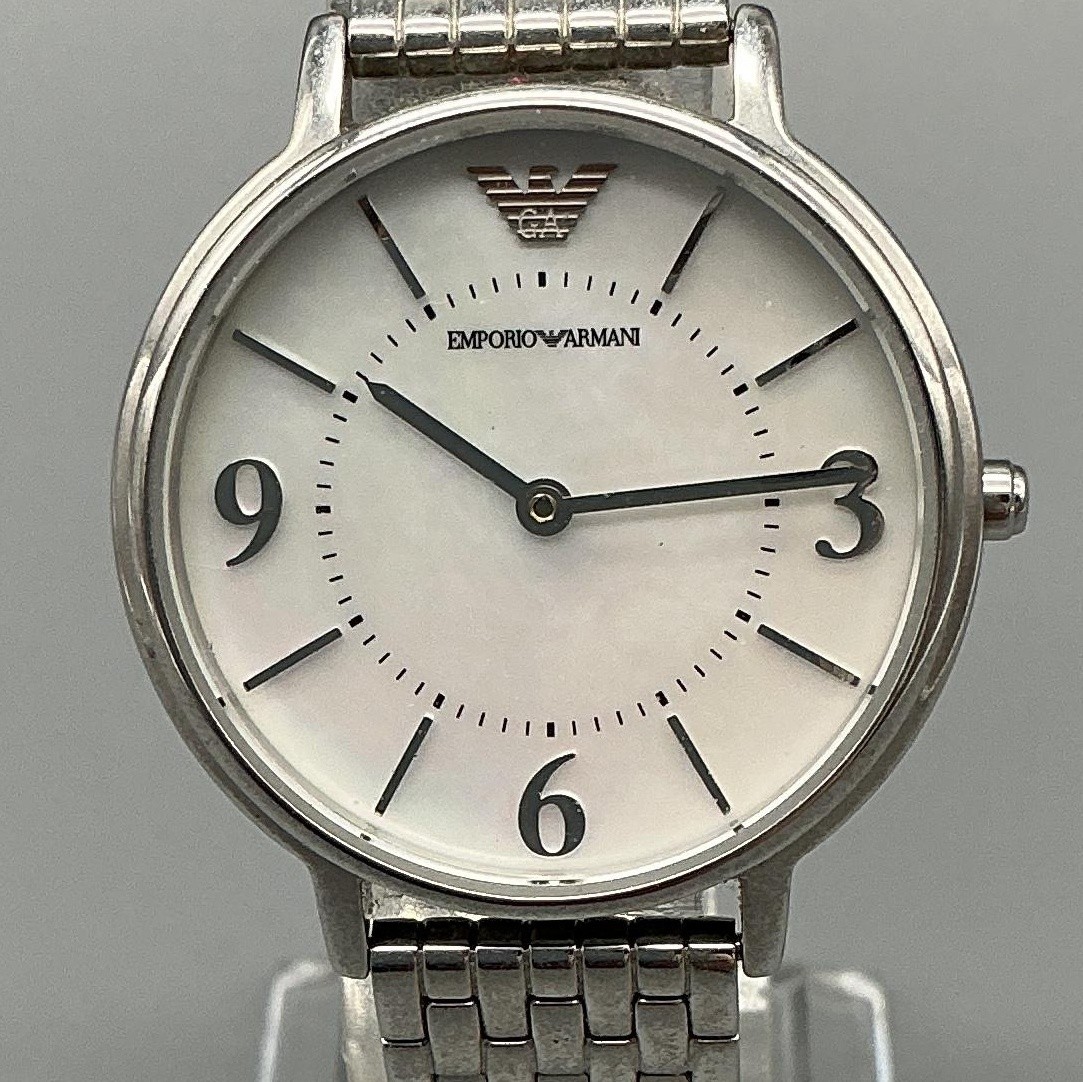 Emporio Armani Womens Watch 32mm MOP Dial Steel Bracelet AR-2507 New Battery 7″
