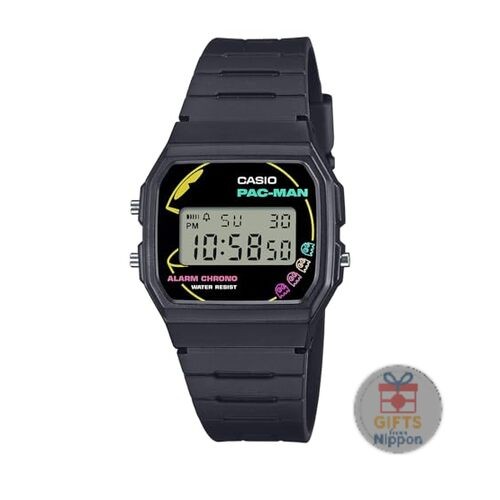 Casio Classic F-91WPC-1AJR PAC-MAN Quartz Watch Black Biomass Plastic Band New