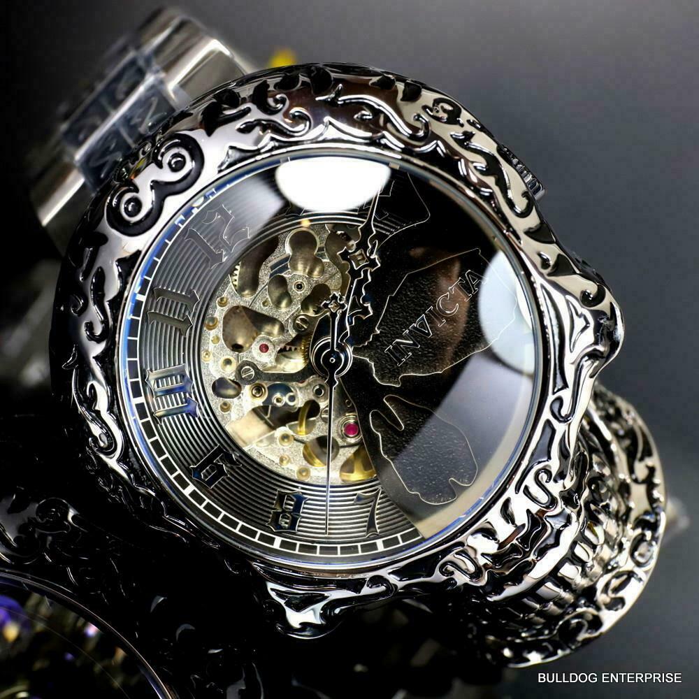 Invicta Artist Skull Automatic Skeletonized Stainless Steel 50mm Watch New