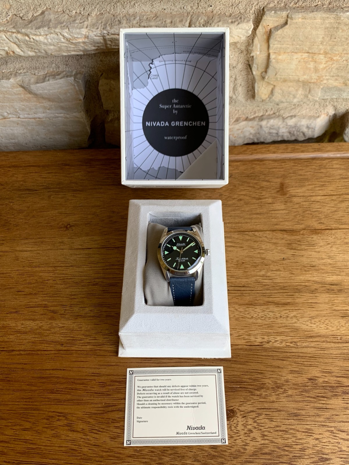 Nivada Super Antarctic Green Ref. 32026A17 Automatic 38mm Wristwatch -Box Papers