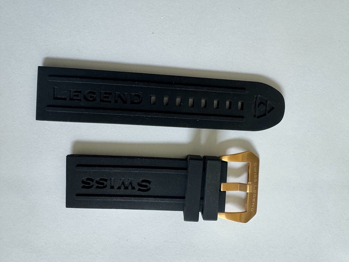 Man’s Swiss Legend Silicone/Rubber Black watch band strap 26mm