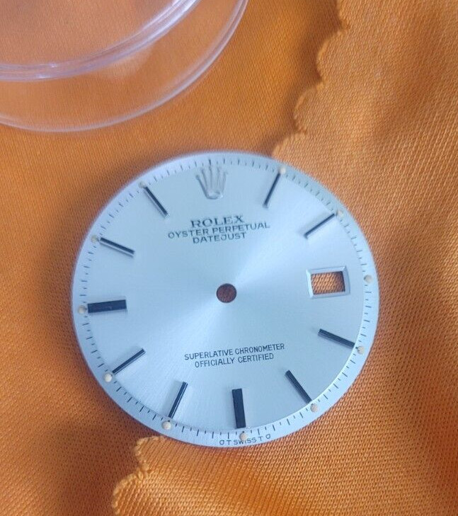 Rolex Silver Sigma datejust blacktop index marker 1601 piepan dial for St.Steel