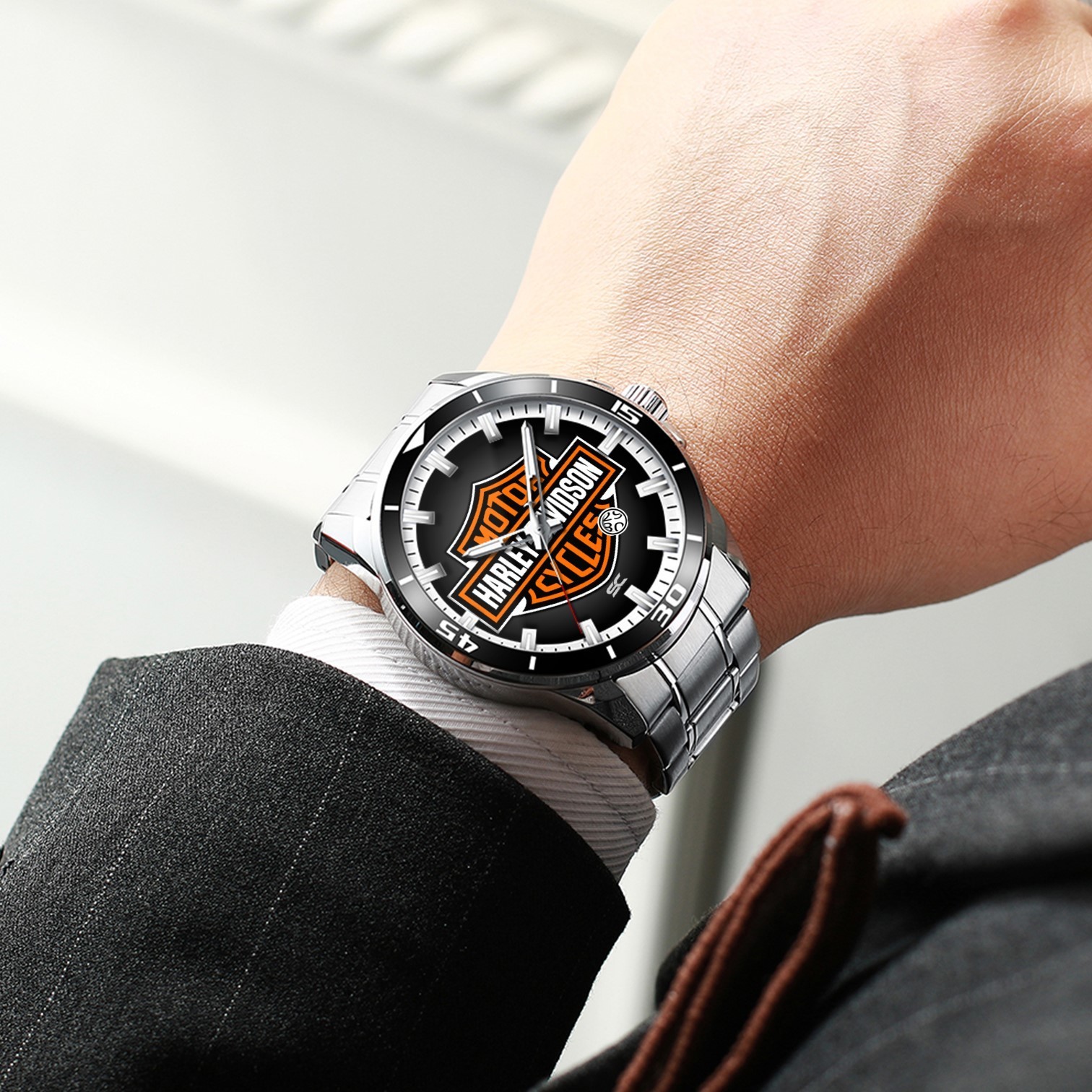 Harley & Davidson Passion Motorcycle Biker Steel Wrist Watch for Lovers