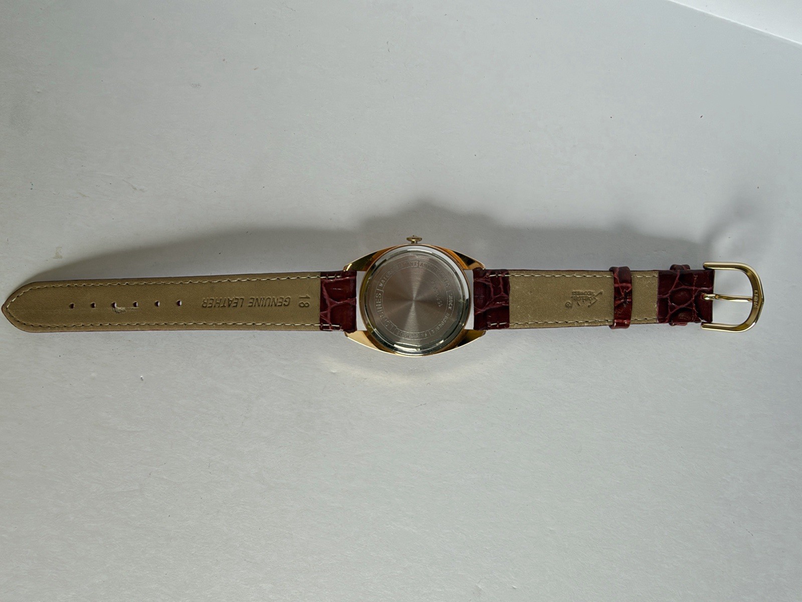 Longines Flagship Automatic 25J Date Gold Dial Gold case. Alligator band