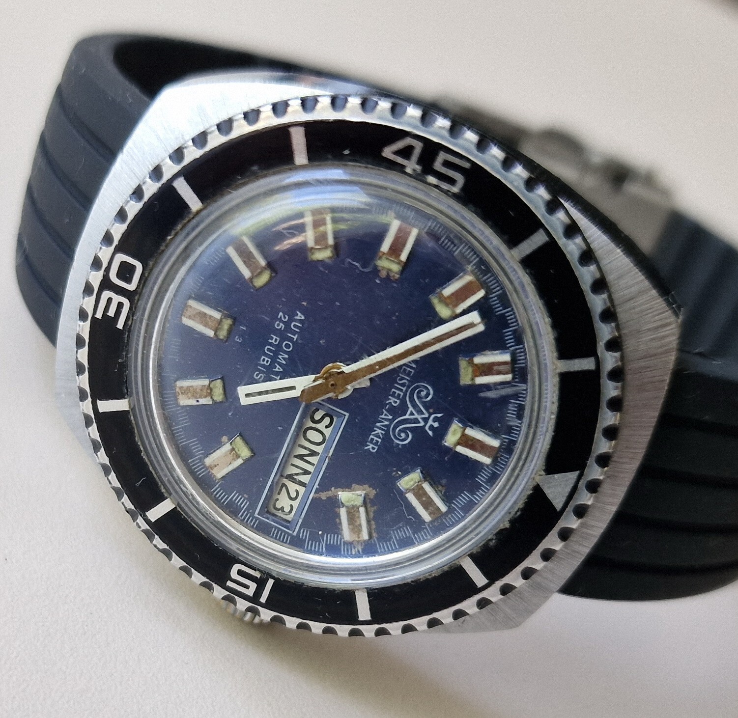 Vintage MEISTER ANKER DIVER Automatic Day/Date FB226 German Made From 70’s