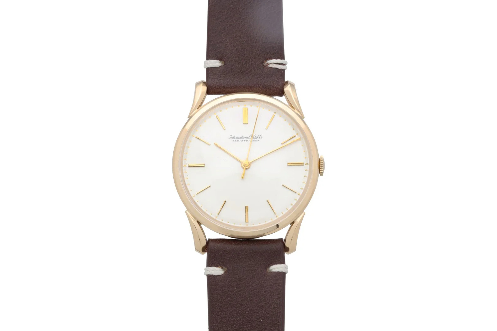 Vintage IWC Lyre Spider Lugs 35mm 18k Yellow Manual Wind Wristwatch