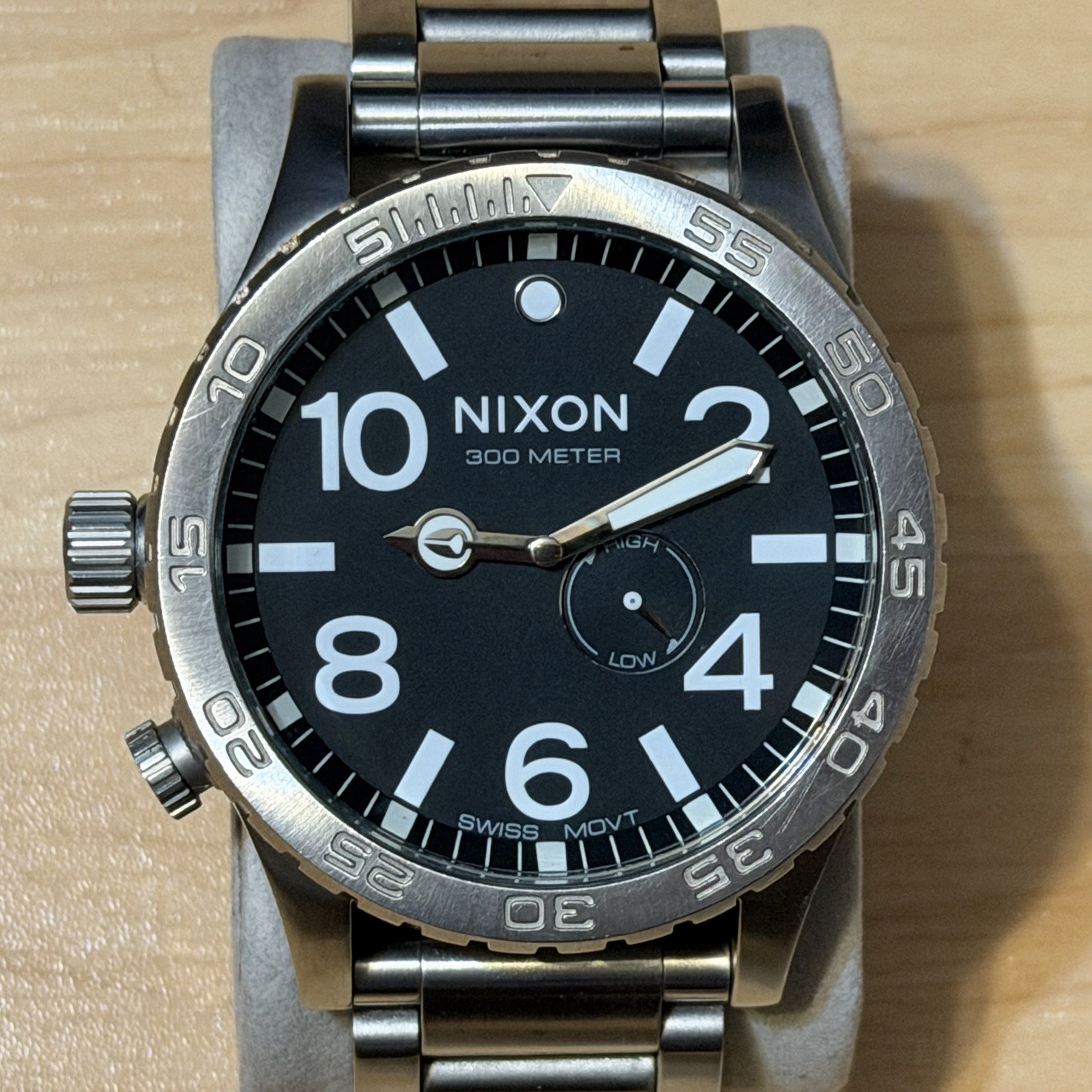 Nixon The 51-30 “Simplify” Black Silver Men’s Surf Analog Tide Watch RUNNING