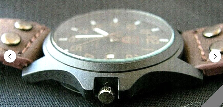 SOKI Men’s Date watch with battery powered quartz movement and Leather bracelet.
