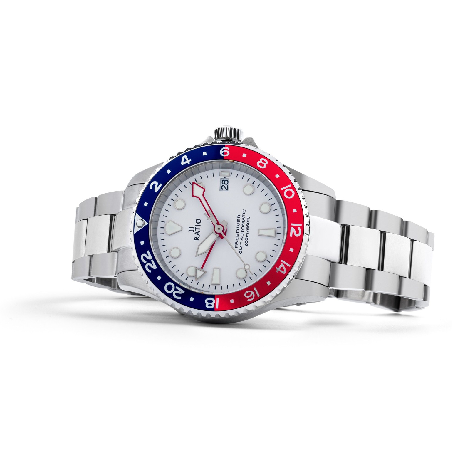 Ratio FreeDiver GMT White Dial Automatic Diver’s RTF061 200M Men’s Watch