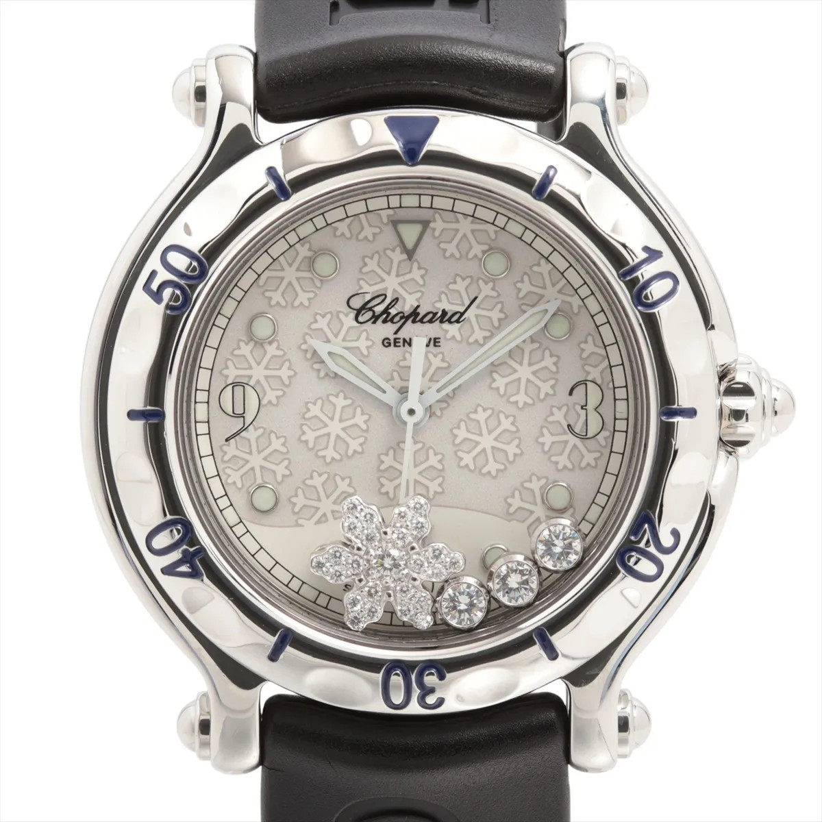 Chopard Happy Sport Snowflake 27/8949 SS SS & Rubber QZ Silver-Face