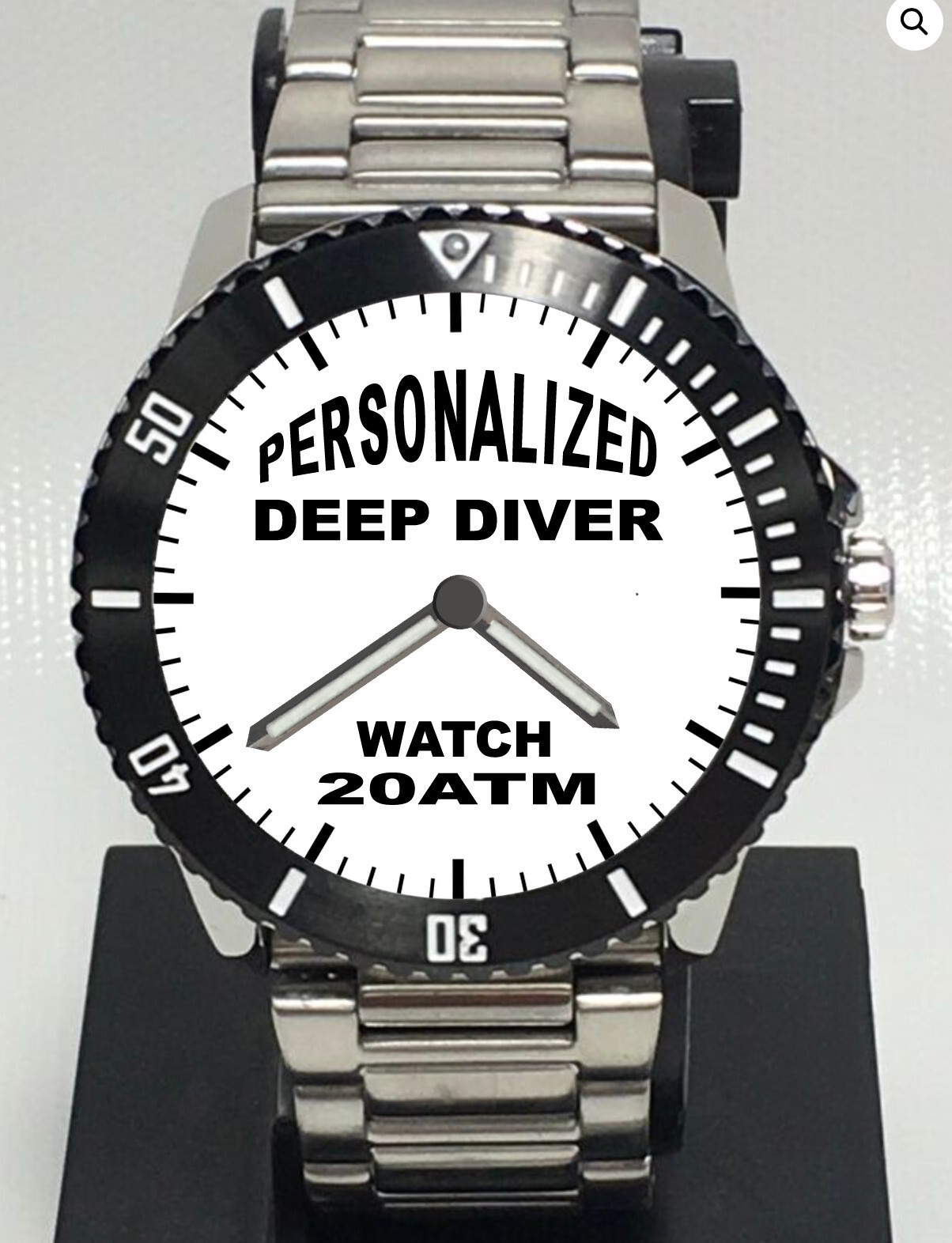 Personalized Men’s custom Logo Pic Photo NEW 46MM SS CASE DEEP DIVER 20 ATM