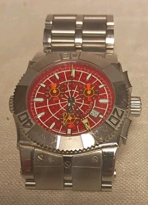 RENATO CYCLOPS COLLEZIONI Hand Made Red Dial Swiss Watch ETA-251-272 98/360 LP