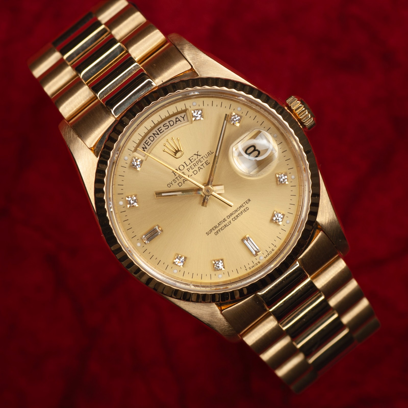 1991 Rolex Day-Date 18238 Gold Presidential factory Champagne/Diamond Dial