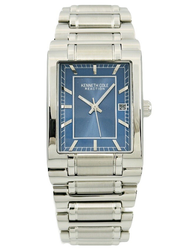 Kenneth Cole KC3539 Men’s Blue Dial Chunky Stainless Steel Bracelet Watch