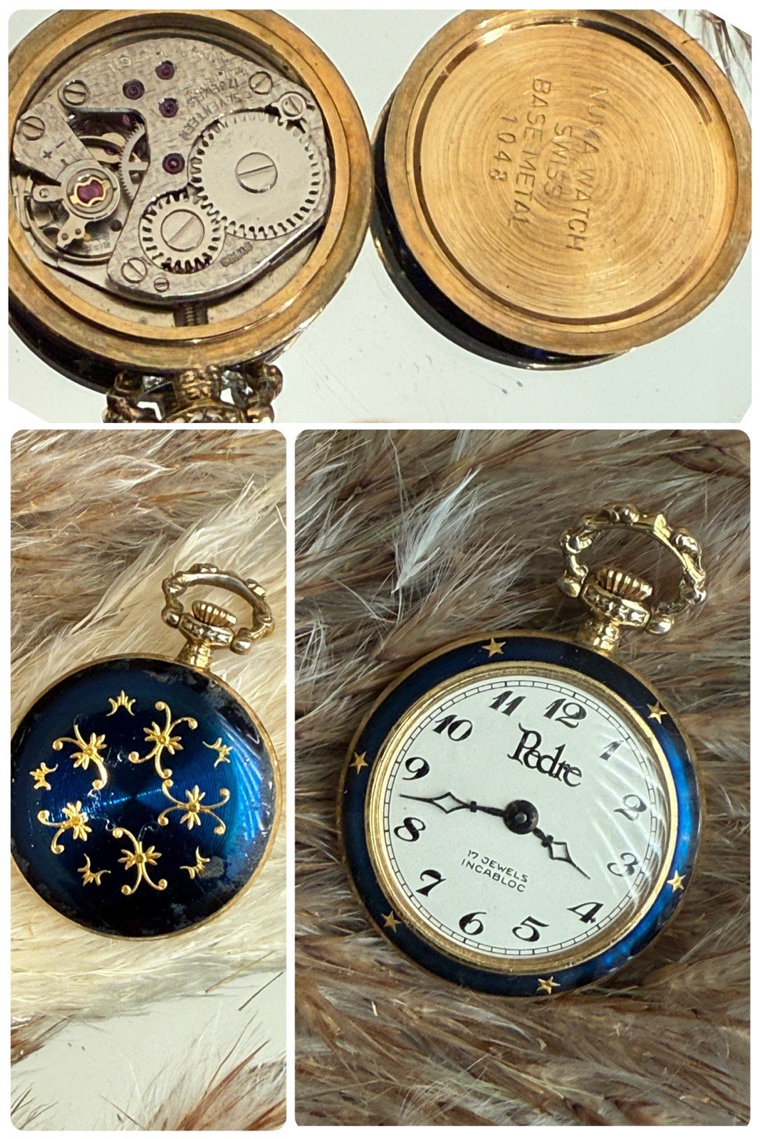 1930’sLadies Art Deco Pedre Enamel Pocket/Pendant Watch ~ Runs