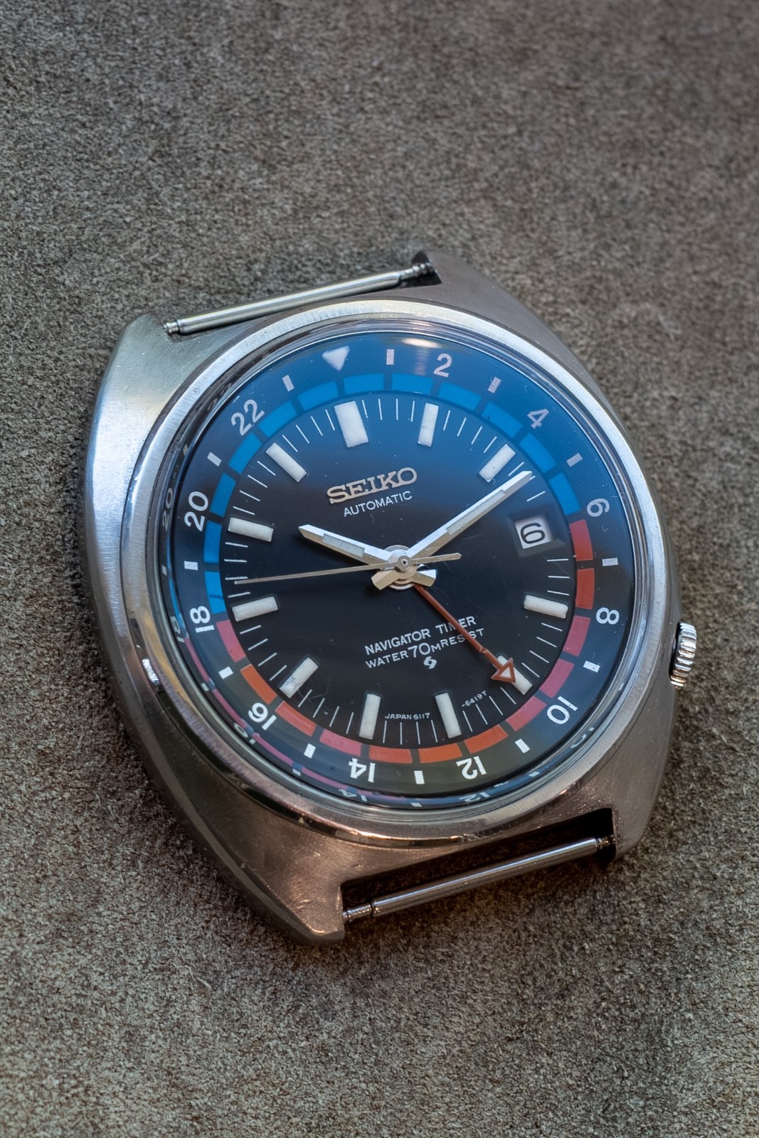 Seiko Navigator Timer 6117-6410 GMT Automatic Vintage 1971 Water 70 Resist Dial