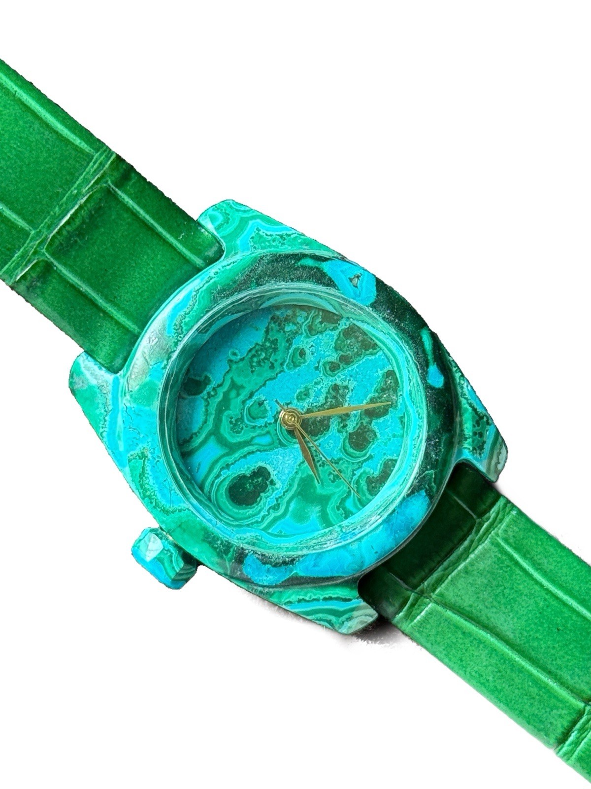 Artisan Stone Watch Handmade from Malachite Chrysocolla | One of a Kind