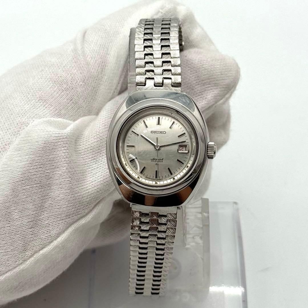 Working condition SEIKO manual winding date ladies’ watch, silver, round, ra
