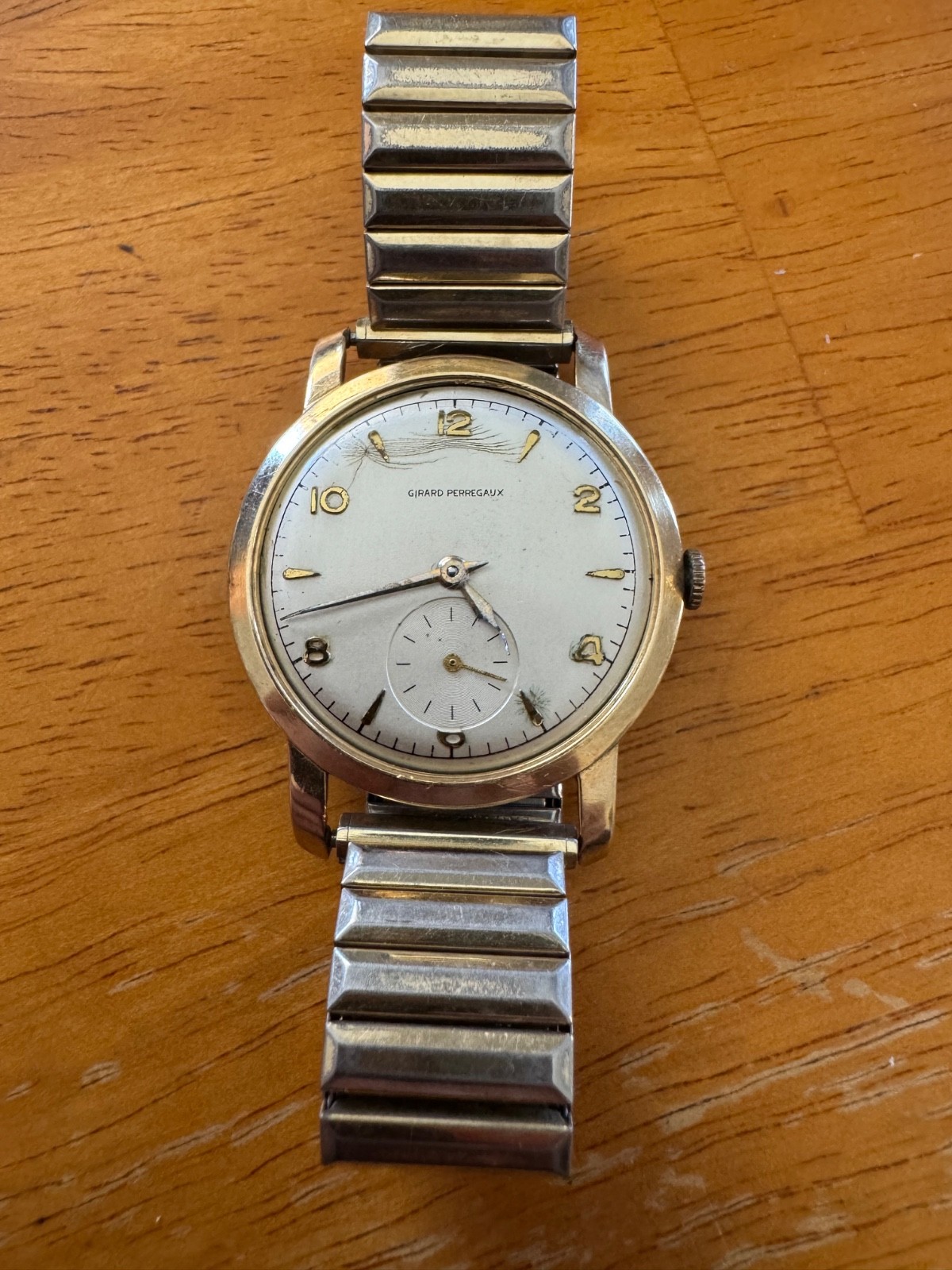 VINTAGE GIRARD PERREGAUX 14k SOLID GOLD SUB SECOND WATCH – REPAIR/PROJECT