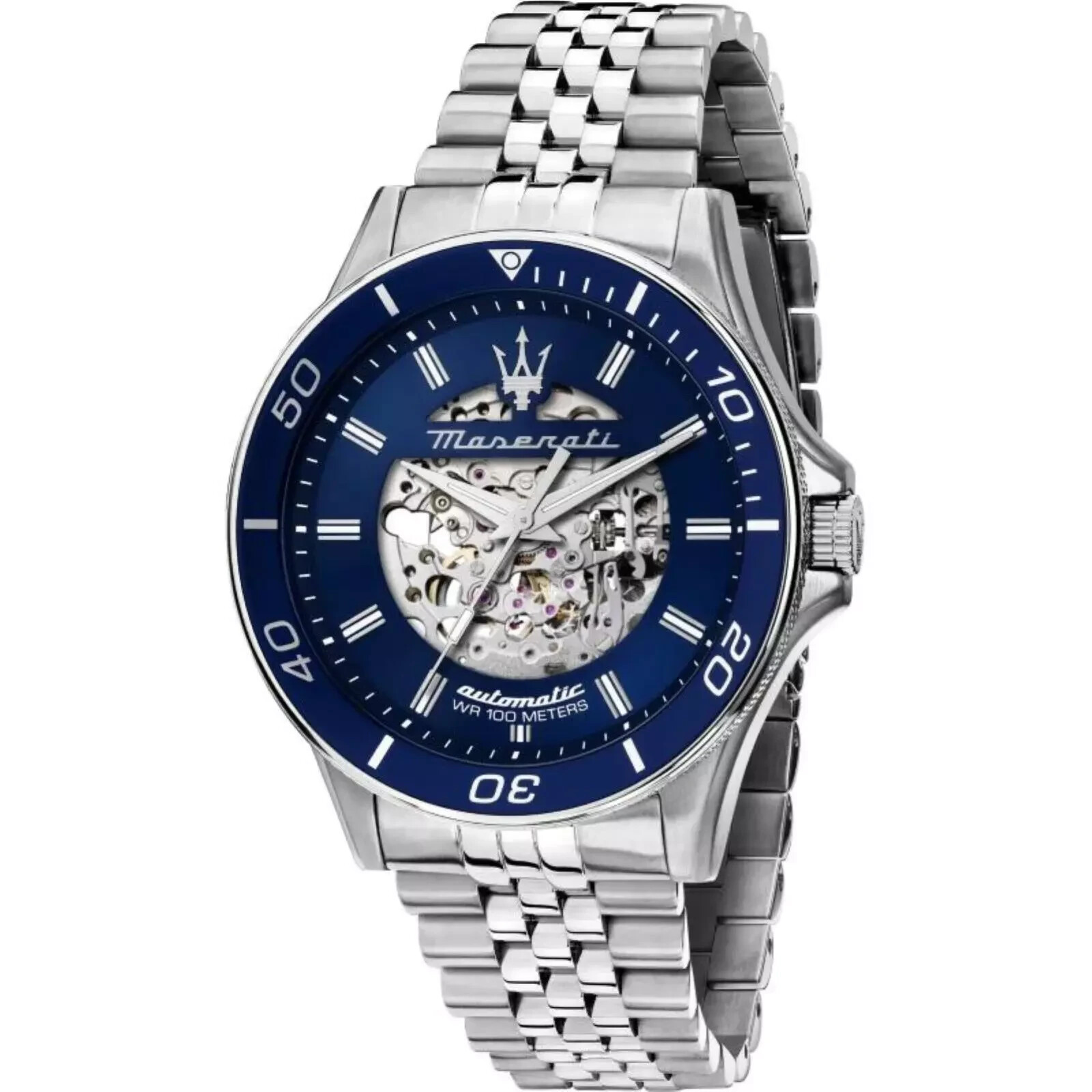Maserati Mens Sfida Automatic Analog Watch R8823140011 Stainless Steel 44mm Dial