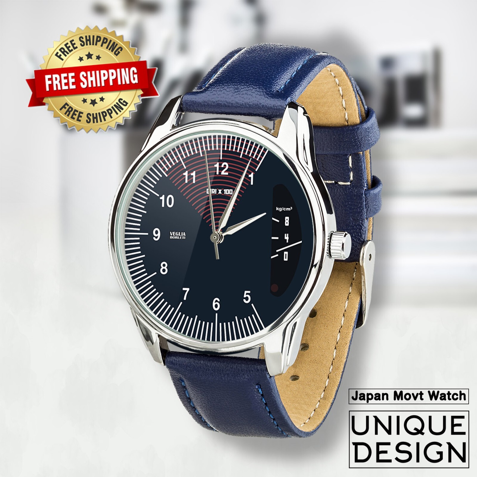 RPM Gauge Watch, Retro Speedometer Design, Tachometer Unique Gift, Unisex