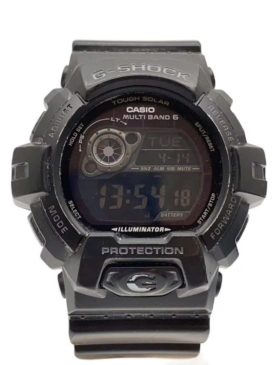 CASIO Solar Watch G SHOCK Digital Leather BLK BLK SS