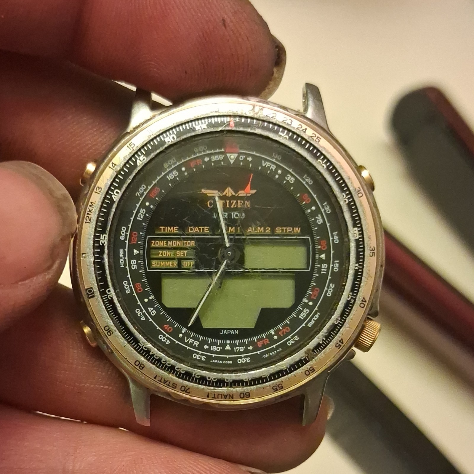 Citizen Promaster Ana-Digi Quartz World Time Slide Rule Bezel 100m Watch