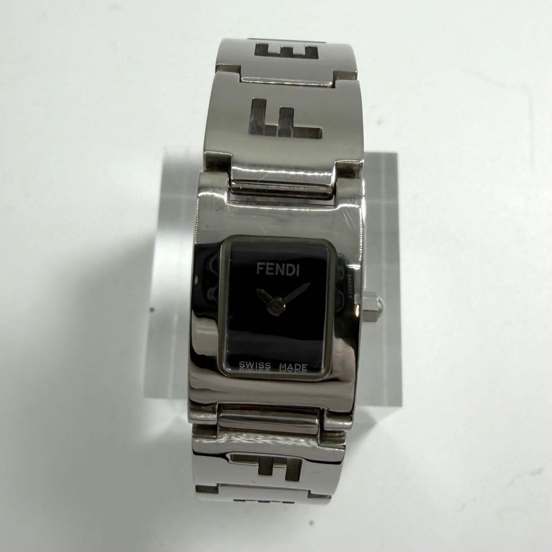 Fendi 3150L Bangle Watch Black Dial Quartz Japan Working Condition Box 0712969