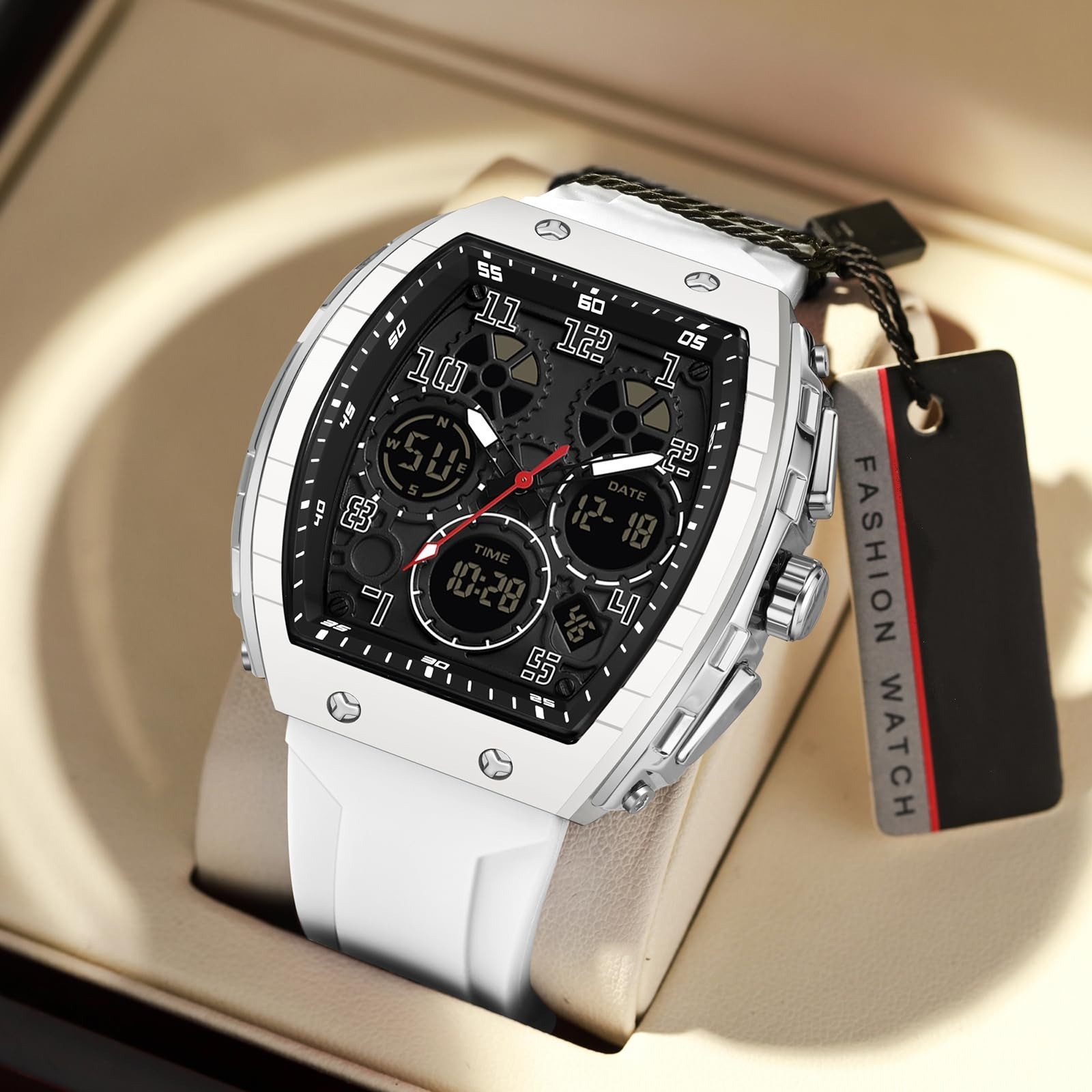 findtime Men’s Digital Analog Dual Time Waterproof Wristwatch
