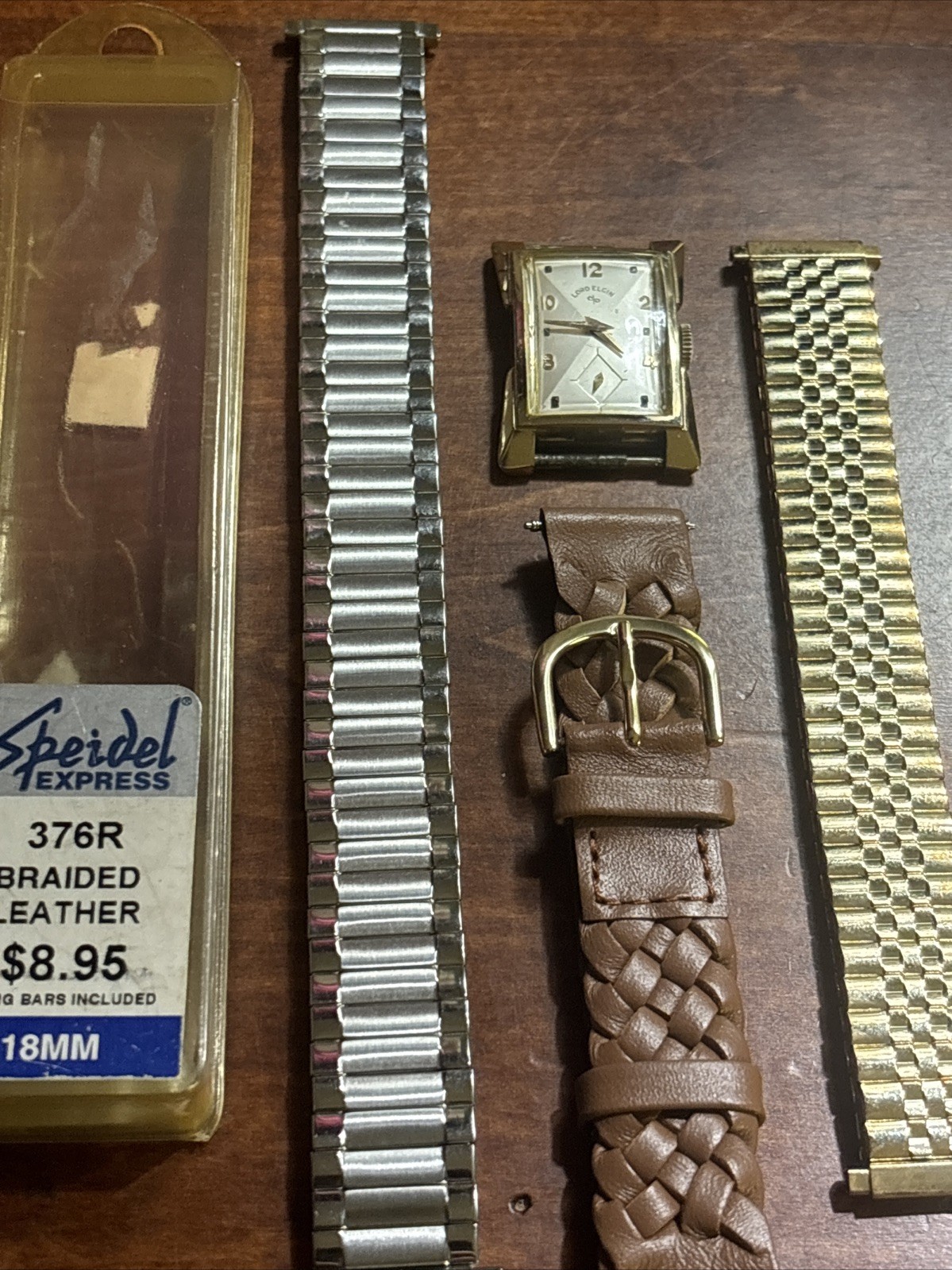 Lord Elgin 1940s 1950’s 14k RGF Leather Band + 2 Speidel Others / Art Deco MCM