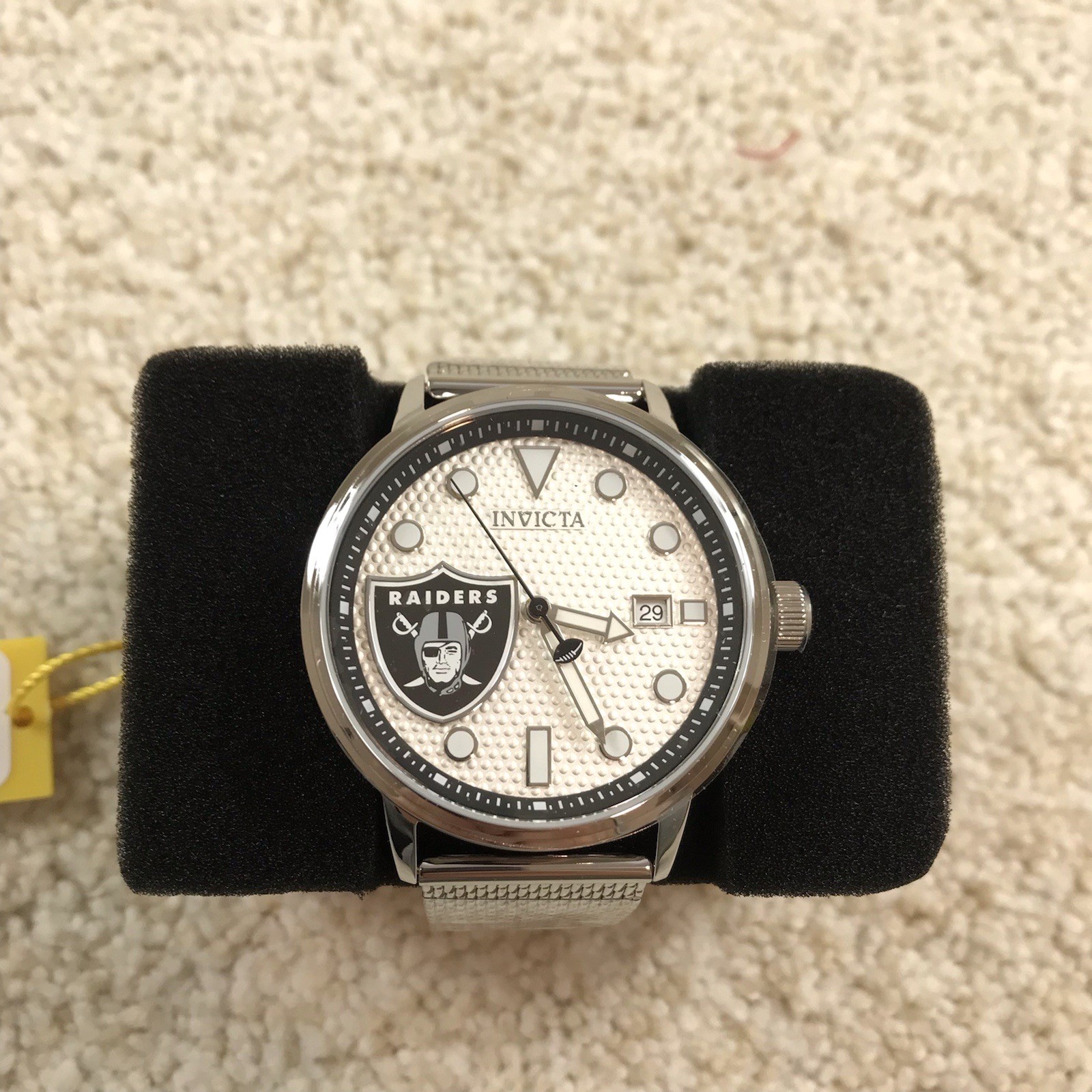 Invicta NFL Las Vegas Raiders Quartz Silver Dial Men’s Watch 47970 44mm
