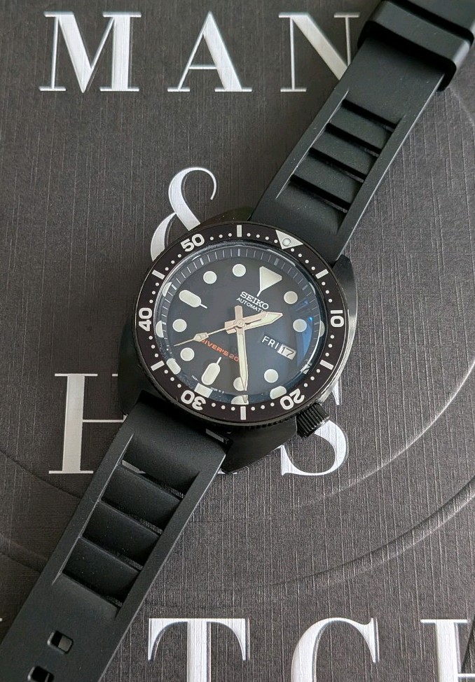 Customised Black PVD Coated SKX007 NH36 Dive Watch