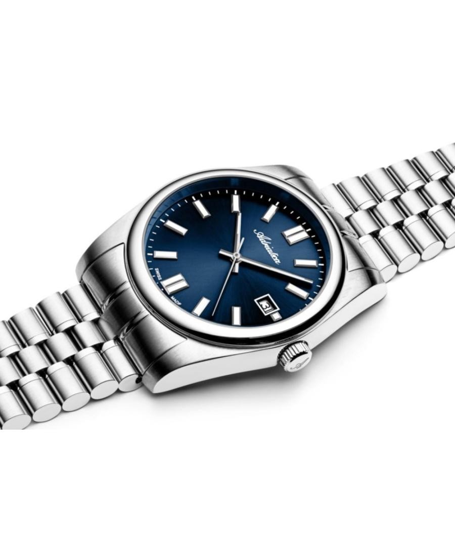 ADRIATICA Men Quartz Casual Watch Classic Dress Blue Dial Waterproof Swiss 40mm
