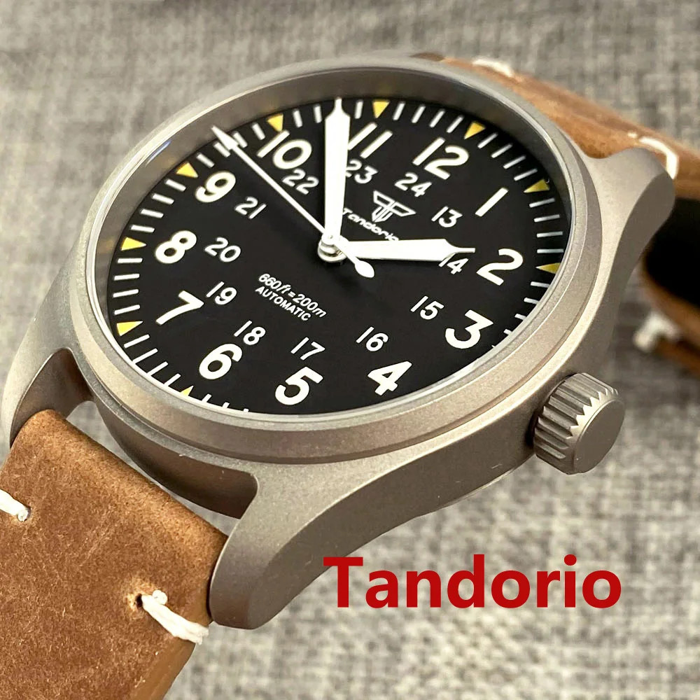 Tandorio 39mm Titanium Auto Mechanical Diving Men’s Watch For NH35/Miyota 8215
