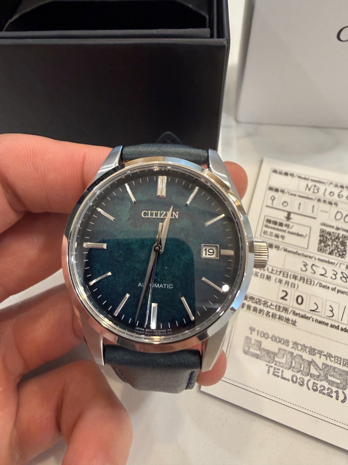 Citizen Men’s Blue Lacquer Watch 38mm automatic – NB1060-12L