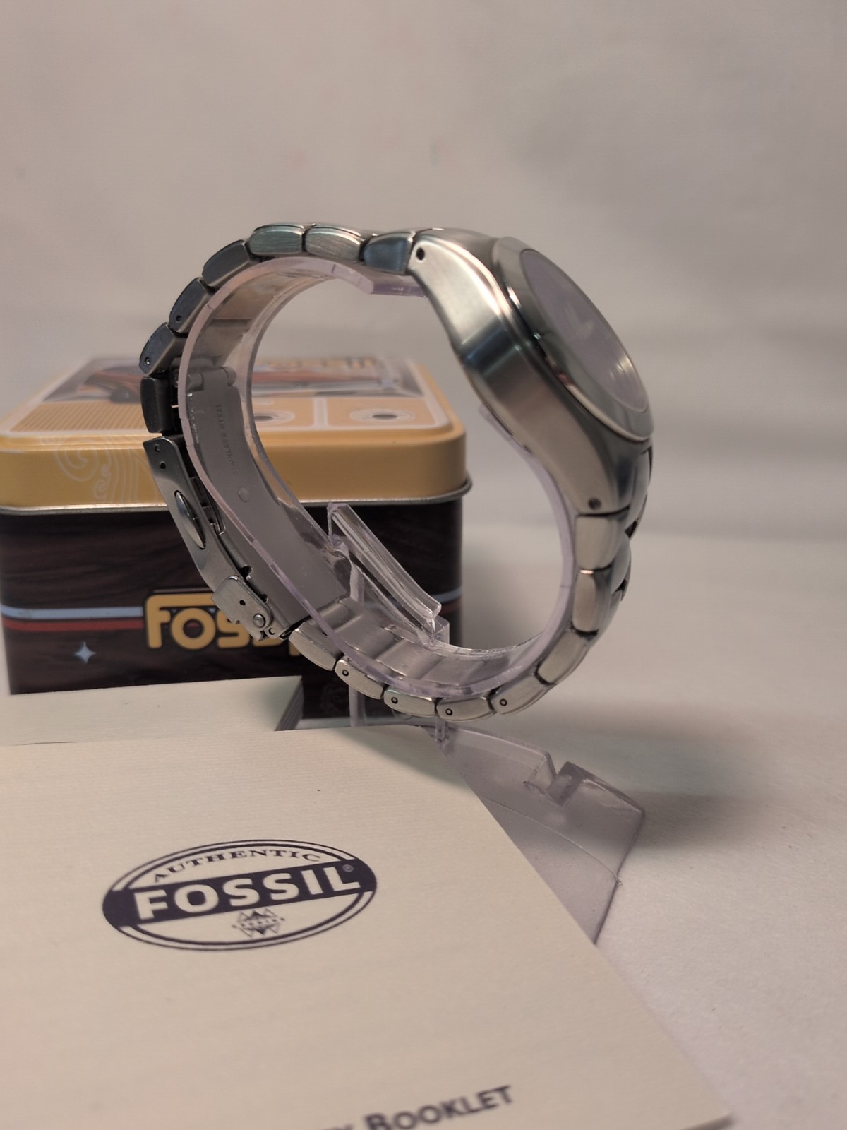 Fossil Big Tick Animated Watch Robot Hologram New Batteries Works Great W Box