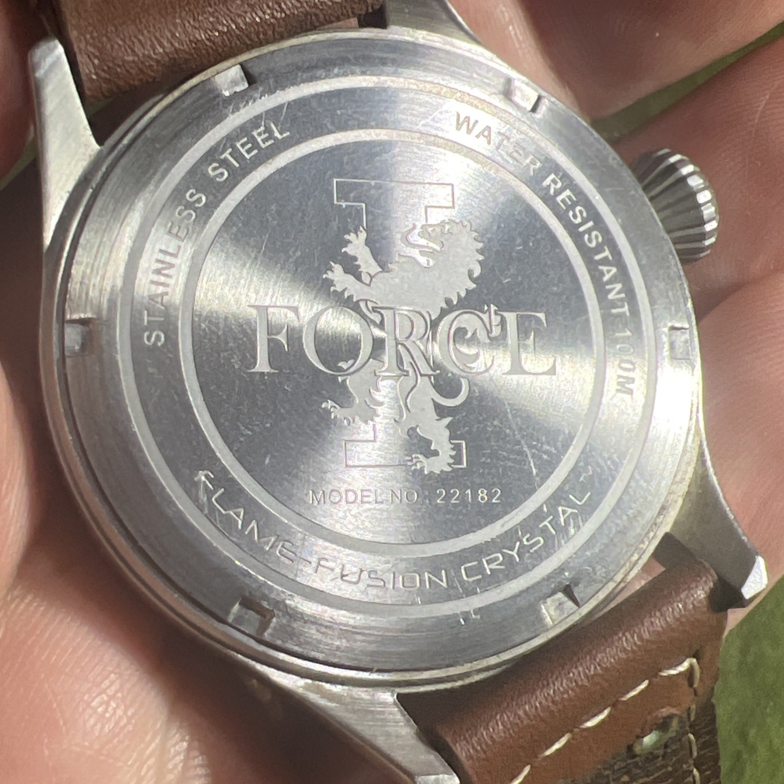 I FORCE Invicta 22182 Men Watch gray Face W/ original Leather Band/Day date RUNS