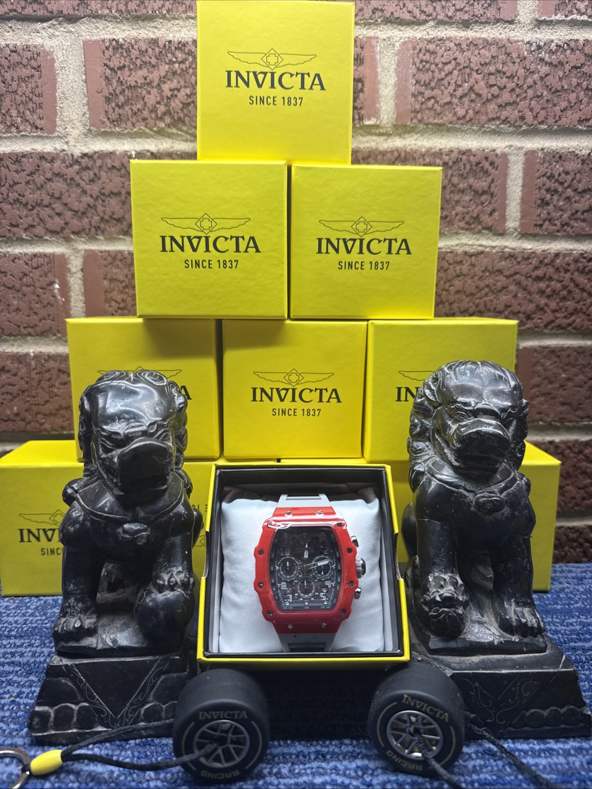 Invicta Racing Red Leopard Nitro Gen Men’s Watch 43mm Scarlet & Gray NEW!!🏎️🏁