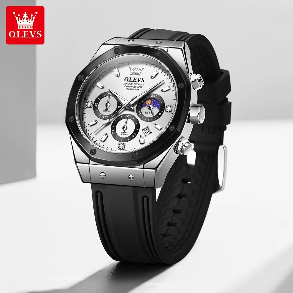Waterproof Quartz Watch Luminous OLEVS Business Luxury Date Men Men’s Strap