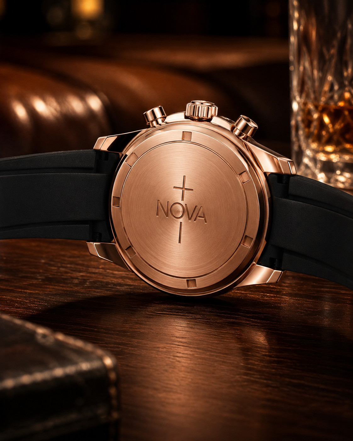 Nova Christian Ember Covenant Custom Watch Black Dial Rose Gold 42mm