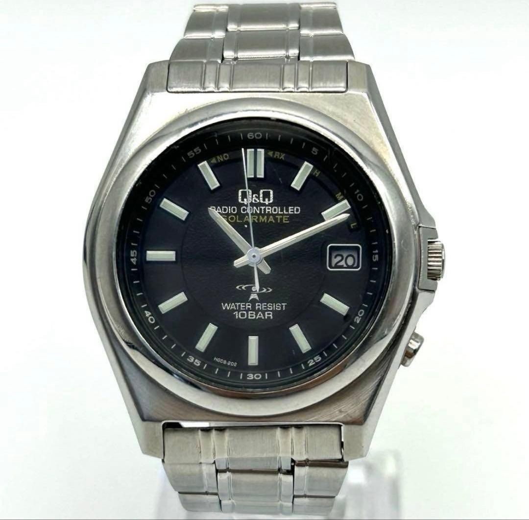 [Radio-controlled solar-powered] CITIZEN Q&Q Date Black Men’s Watch (Wor