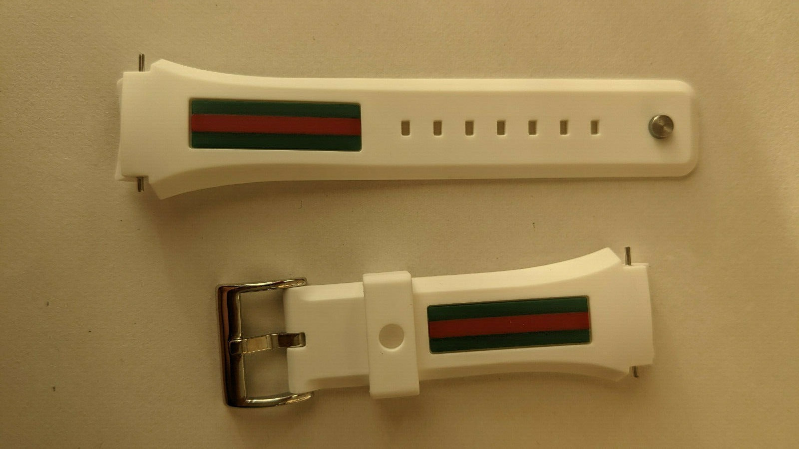 Replacement Gucci SYNC XXL white rubber watchband YA137102 or TA137302 +2 pins